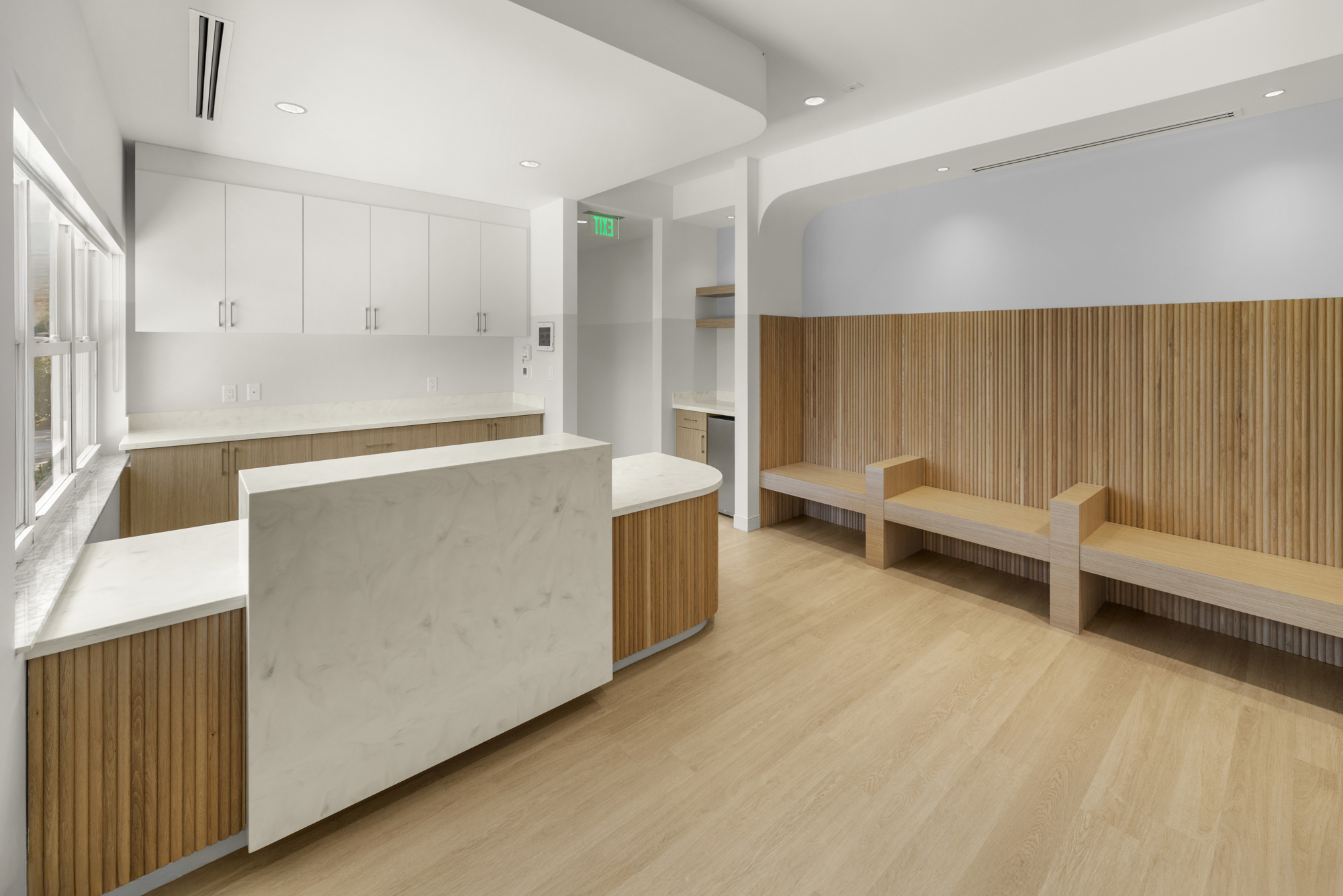 reception lobby veterinarian custom millwork